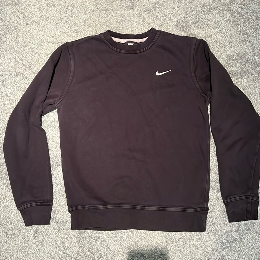 Nike Solo Swoosh Men’s Fleece Crew - Black - Size Small